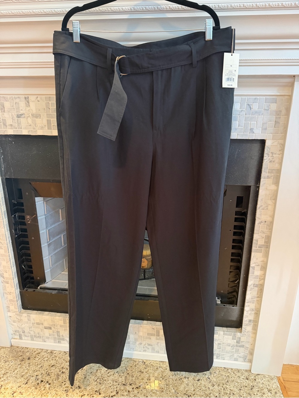 A New Day Black D-Ring Belt Straight-Wide Leg Trousers